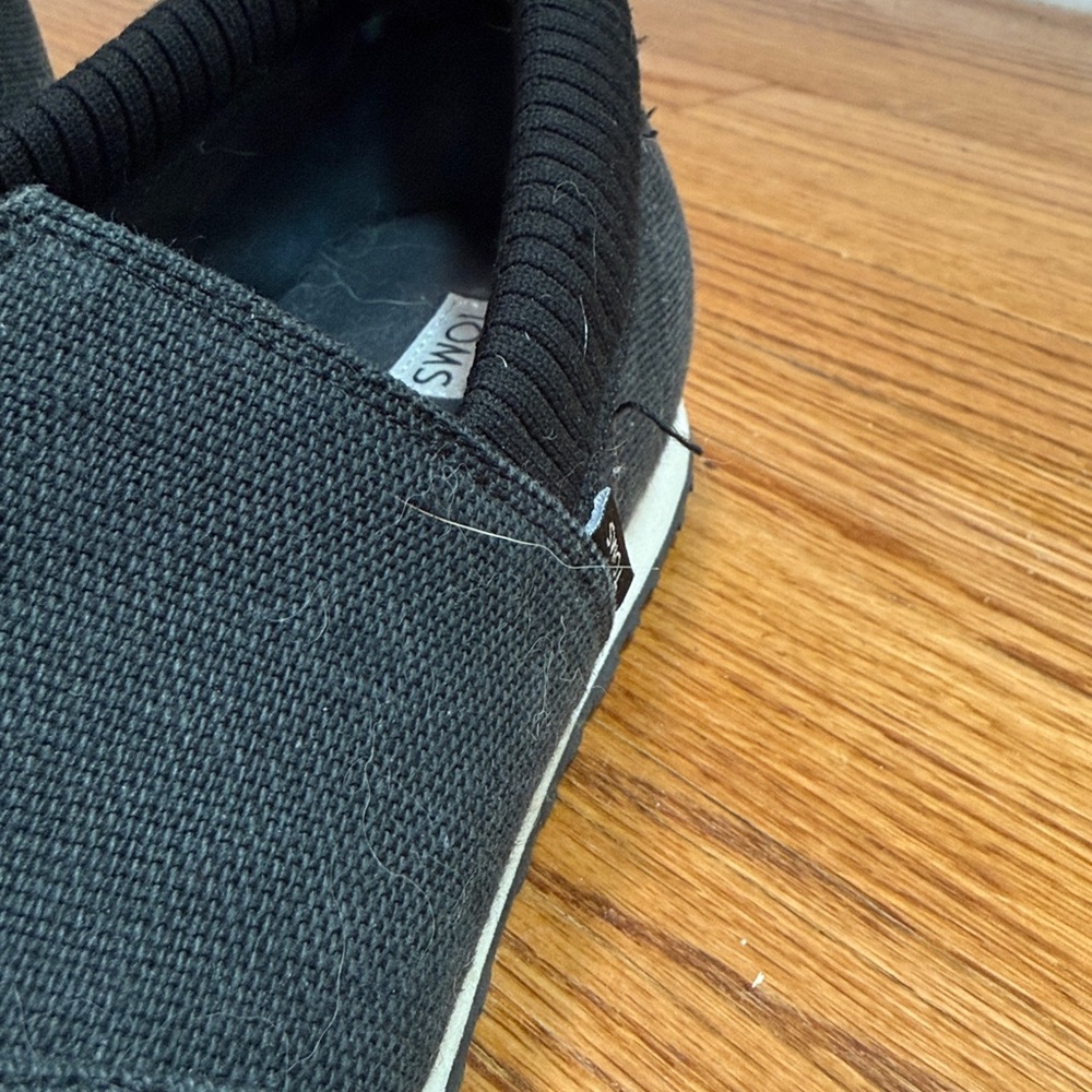 TOMS Classic Black Canvas Slip-Ons - Picture 6 of 14